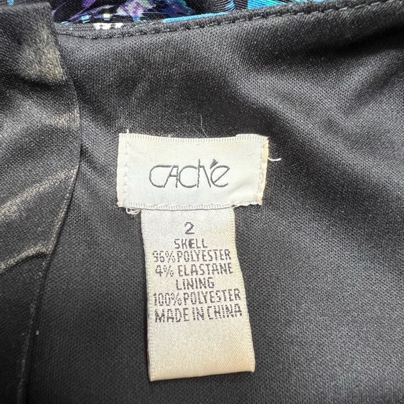 Vintage Cache Floral Bead Embellished Sheath Dress Back Zip - Picture 7 of 9